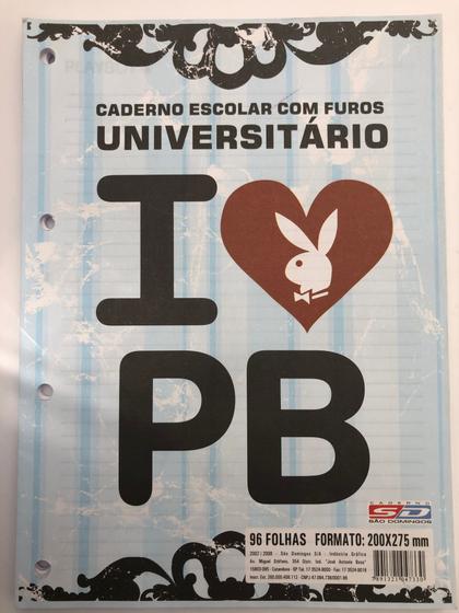 Imagem de Bloco Universitário com furos para fichário Playboy 96 folhas