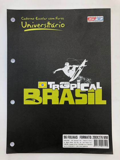Imagem de Bloco Universitário Tropical Brasil com 96 folhas