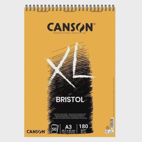 Imagem de Bloco Xl Bristol Canson A3 180g Espiral 50 Fls C31078a022