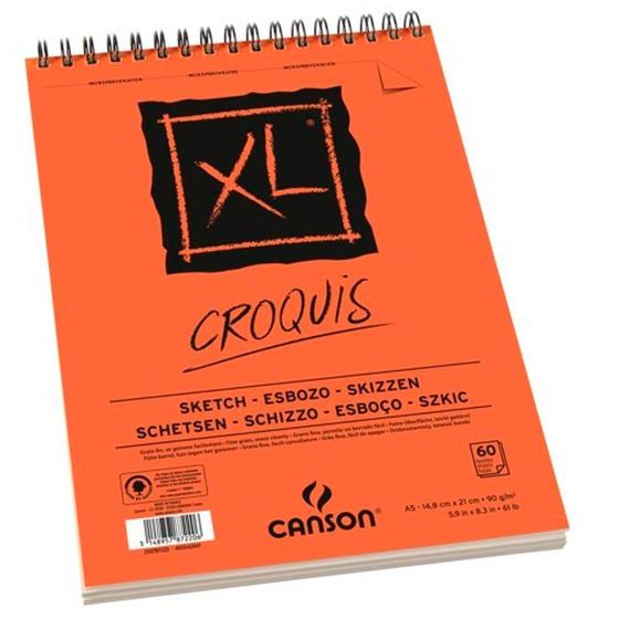 Imagem de Bloco Xl Croquis Canson 7220 90g/m² A5 Com 60 Folhas