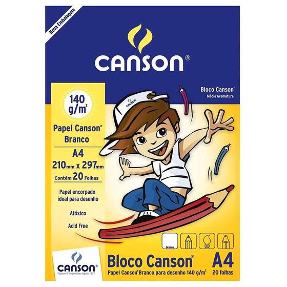 Imagem de Blocooco Desenho Branco 140gr 7070 A4 210x297mm Canson