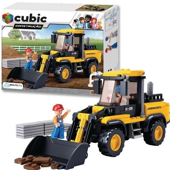 Imagem de Blocos Cubic Contrução Empilhadeira 212pçs Multikids - BR827