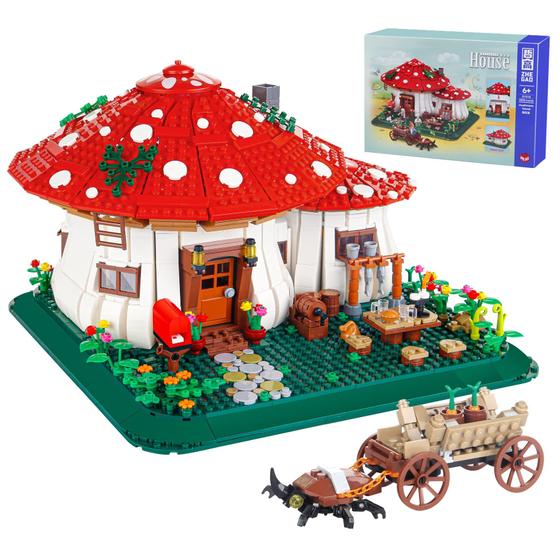 Imagem de Blocos de Construção Bibilock Mushroom House - 2233 Peças - Para Crianças Acima de 6 Anos