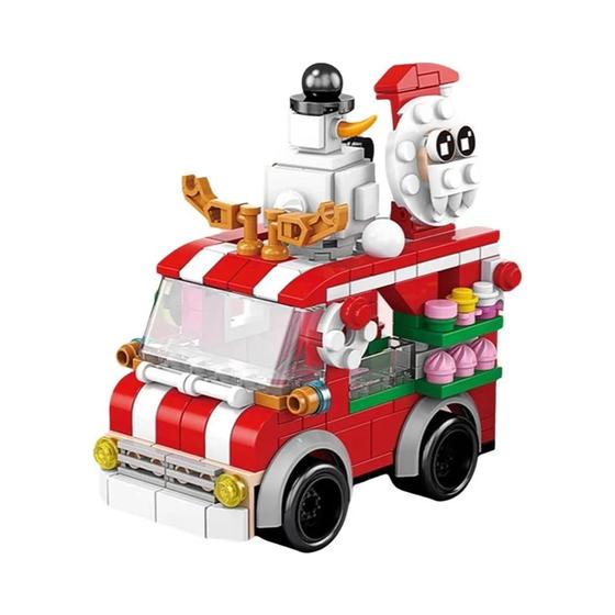 Imagem de Blocos de Construção Natalinos 6 em 1 Huiqibao - Elfo, Rena e Papai Noel