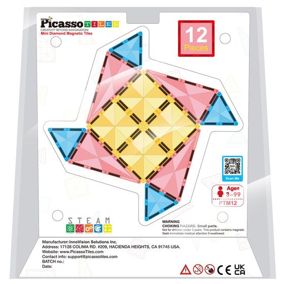 Imagem de Blocos de construção Picasso Tiles Mini Diamond Series 12 unidades