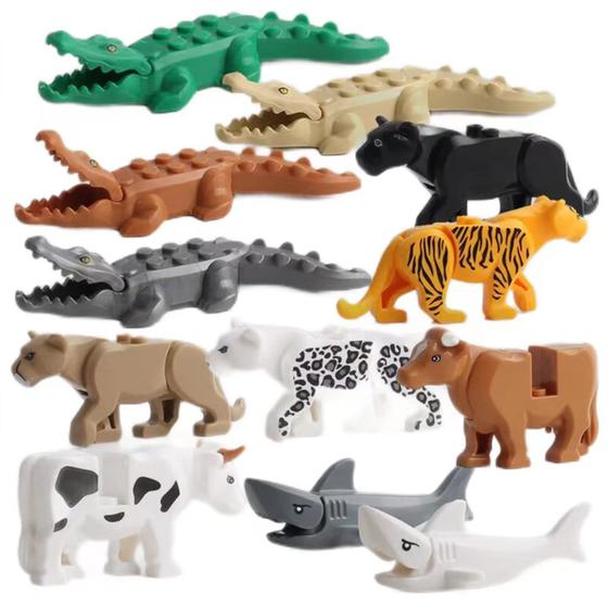 Imagem de Blocos de construção Toy OLRMA Friend Animals Figures 12 unidades