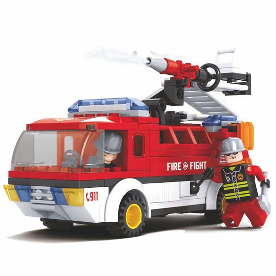 Imagem de Blocos de Encaixe Bombeiros Resgate Terrestre - 192 peças - Vermelho - 2609 - Xalingo