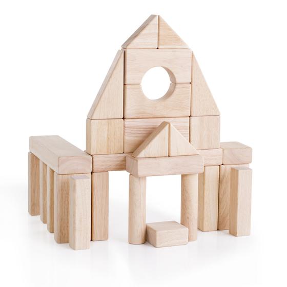 Imagem de Blocos de Madeira Guidecraft Unit Blocks Set A - 28 Peças para Crianças