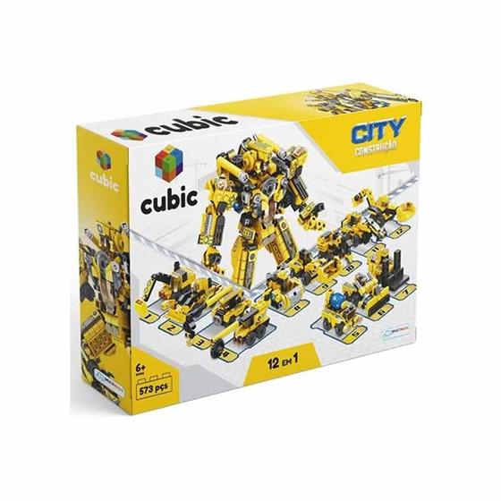 Imagem de Blocos de Montar - 12 em 1 - Cubic City Construção - 573 peças - Multikids