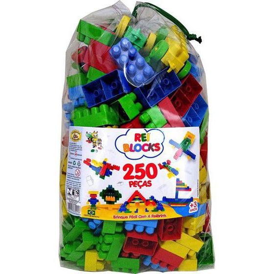Imagem de Blocos de montar 250 peças blocos educativos reiblocks da reibrink
