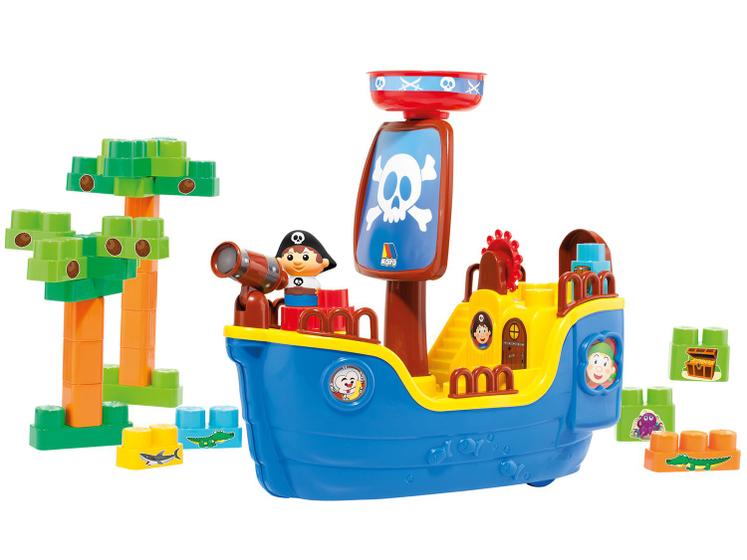 Blocos de Montar 53 Peças Baby Land Navio Pirata Menor preço em Blocos de Montar 53 Peças Baby Land Navio Pirata