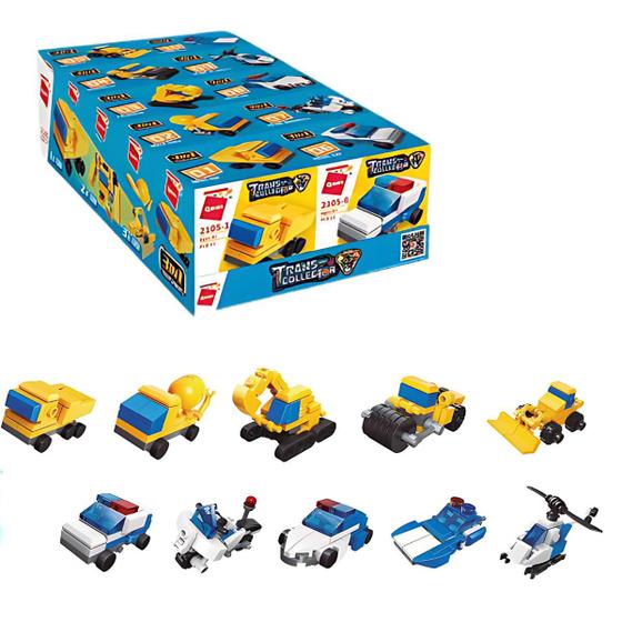 Imagem de Blocos de Montar Carrinhos de Policia + Construção - 335 pcs