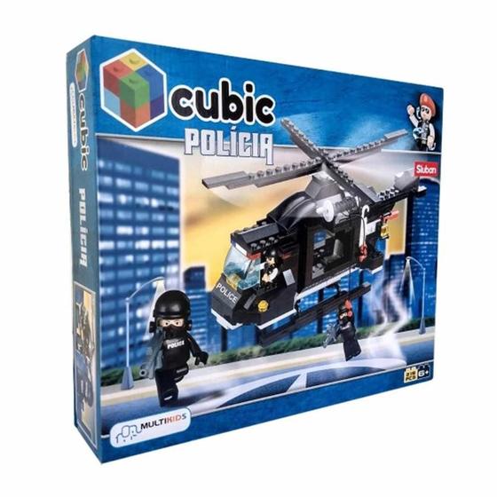 Imagem de Blocos De Montar Cubic Helicóptero De Combate Com 219 Peças - Multikids