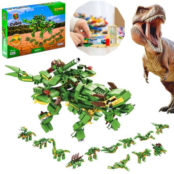 Imagem de Blocos De Montar Dino Robô Transformers 577 Peças 25 Em 1