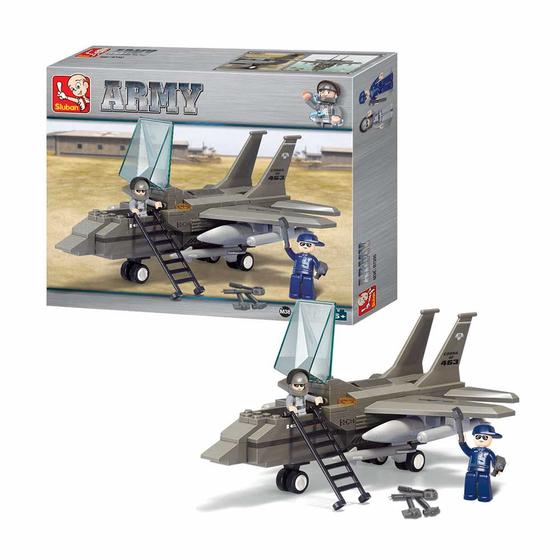 Imagem de Blocos de Montar - Exército - Força Aérea - Jato de Combate F15 - 142 pcs - Multikids