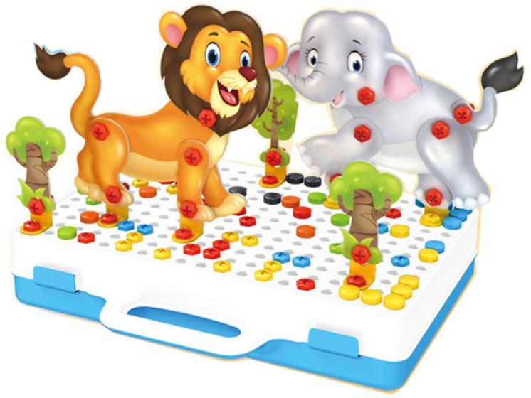 Imagem de Blocos de montar infantil creative portable box 198 peças