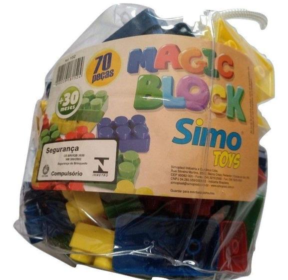Imagem de Blocos de Montar Magic Block 70 Peças - Simo Toys
