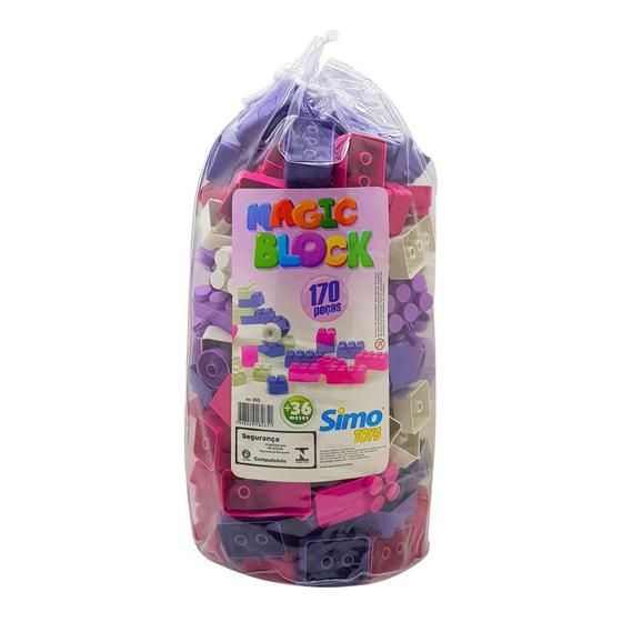 Imagem de Blocos De Montar Magic Block  Com 170 Peças - SIMO TOYS