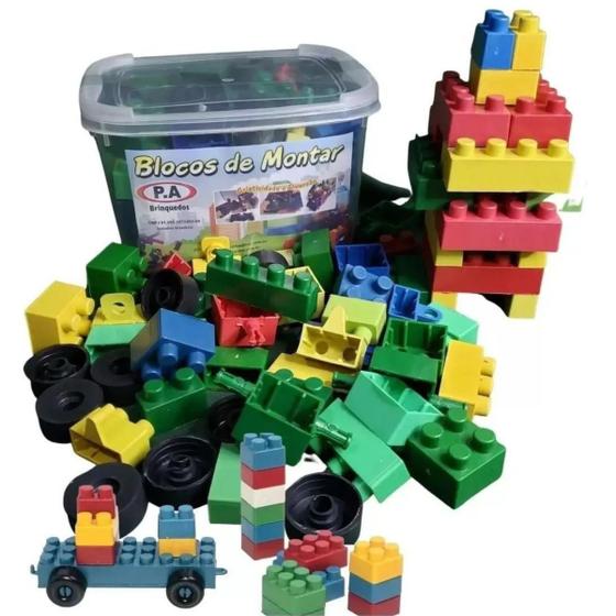 Imagem de Blocos De Montar Montar Caixa Coloridos Legos 65 Peças