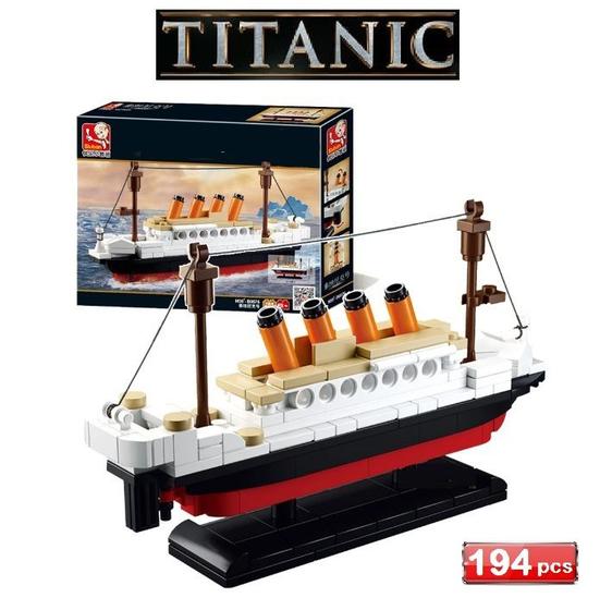Blocos de Montar Navio Titanic 194 Peças Com Caixa - Sluban - Brinquedos de Montar e Desmontar