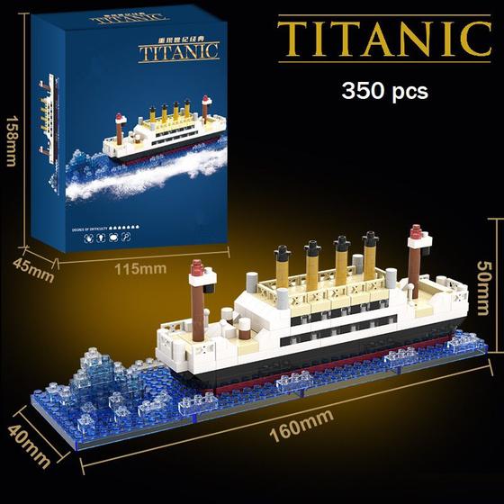 Imagem de Blocos de Montar Navio Titanic 350 Peças Com Caixa