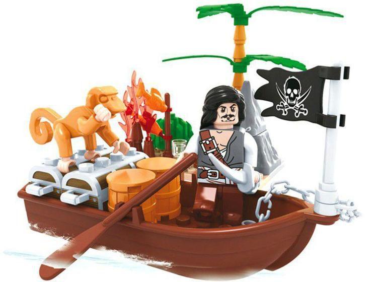 Imagem de Blocos de Montar - Piratas Barco do Tesouro 62 Peças da Xalingo Ref 5087