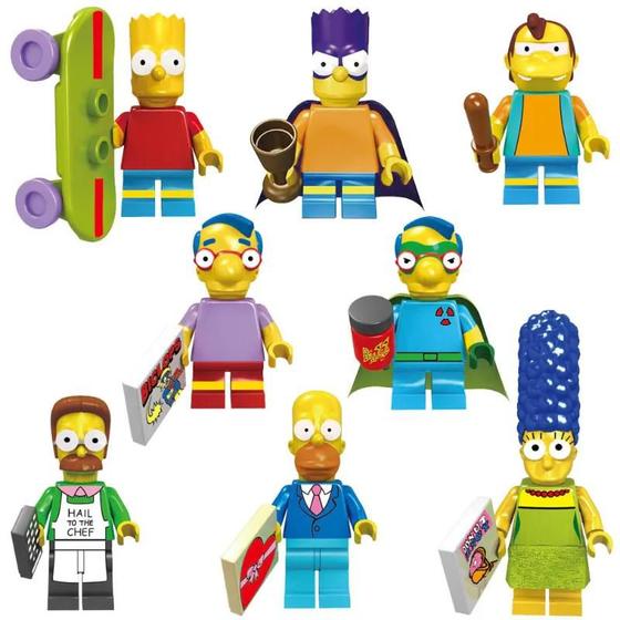 Imagem de Blocos De Montar Simpsons Miniatura Colecionável 8 Personage