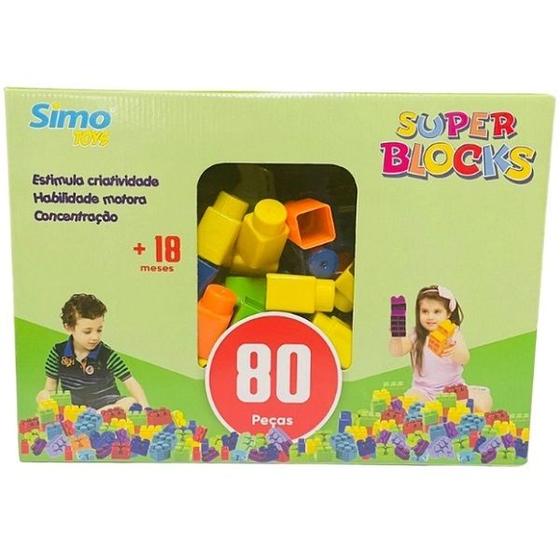 Imagem de Blocos de Montar Super BLOCKS 80 Peças Simo TOYS