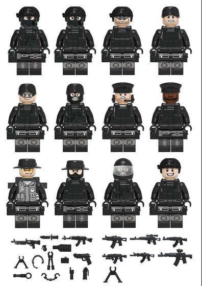 Imagem de Blocos de Montar Wokex - 12 Peças - Minifigura Swat Police