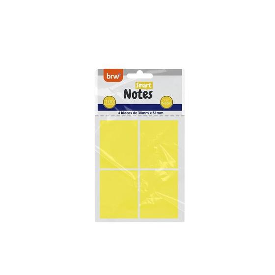 Imagem de Blocos de Notas Adesivas - BRW - Smart Notes Neon 4 Bl 38mm x 51mm