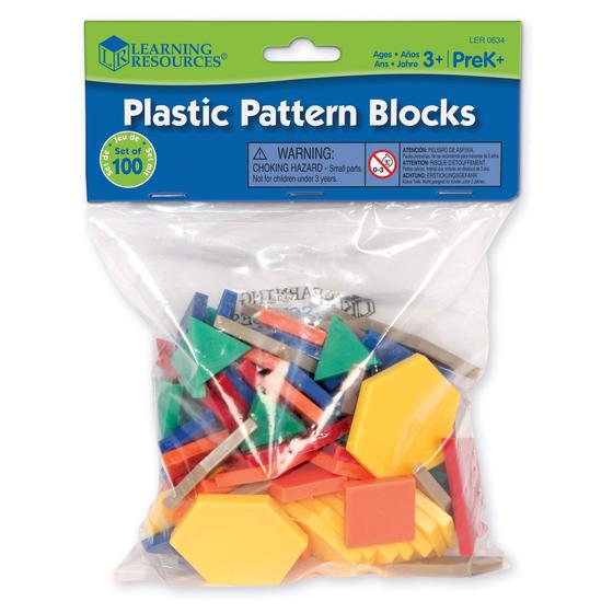 Imagem de Blocos de Padrões Learning Resources - Conjunto de 100 Peças de Plástico