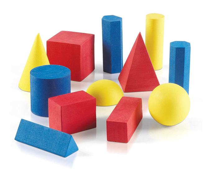 Imagem de Blocos Geométricos Sólidos - Kit com 12 Unidades