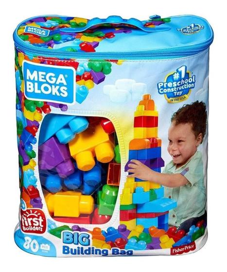 Imagem de Blocos Infantil Fisher Price Mega Bloks Sacola 80 Pçs Dch63