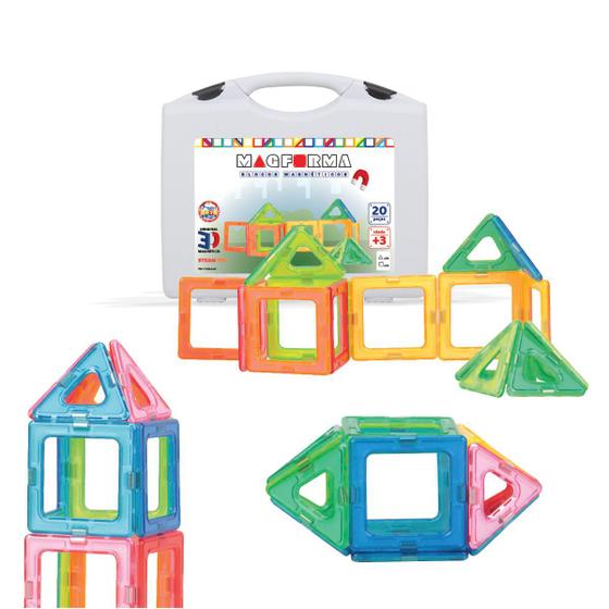 Blocos Magnético Brinquedo De Montar Educativo Infantil 20 Peças ...