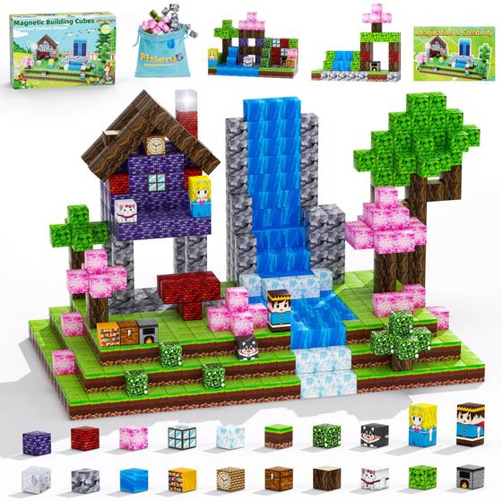 Imagem de Blocos Magnéticos KIZJORYA (108 Peças) - Brinquedo Educativo para Crianças de 3 a 12 Anos