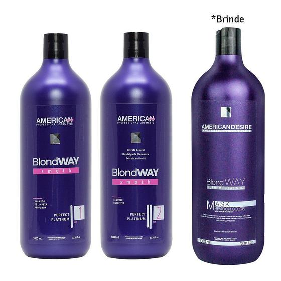 Imagem de Blond WAY Smoth - Shampoo e Redutor - 1lt + Bônus Ativo 1Litro