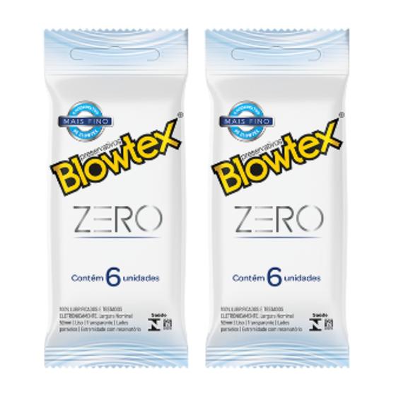 Imagem de Blowtex Zero Mais Fino 2 Pacotes com 6 - Total 12 Preservativos