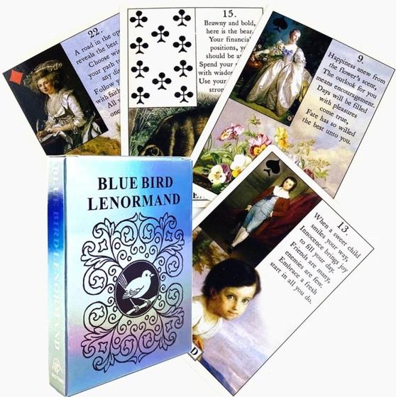 Imagem de Blue Bird Lenormand Oracle Deck Oráculo Cigano Do Pássaro Azul Baralho de Cartas de Tarô