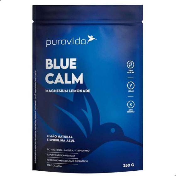 Imagem de Blue Calm Limão Natural Spirulina Azul 250g - Pura Vida