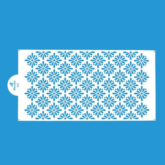 Imagem de Blue star stencil ornamentos florais - modele