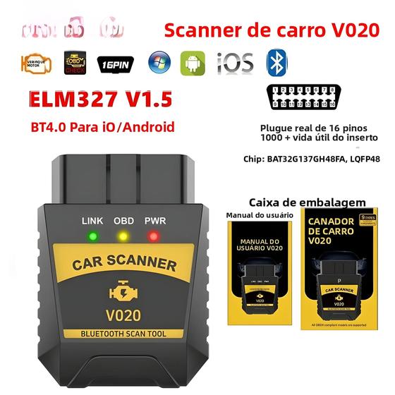Imagem de Bluetooth 4.0 Obd2 Ferramenta De Diagnóstico De Carro Leitor De Código Para Ios Android Pc Scanner