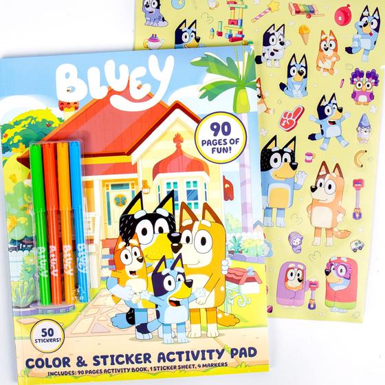 Imagem de Bluey Coloring & Activity Book, Bluey Sticker Book, Ótimo para atividades infantis em casa, Kit de Atividades perfeitas de viagem e viagem, atividade de livro de colorir divertido sem tela para crianças de 3, 4, 5, 6 anos