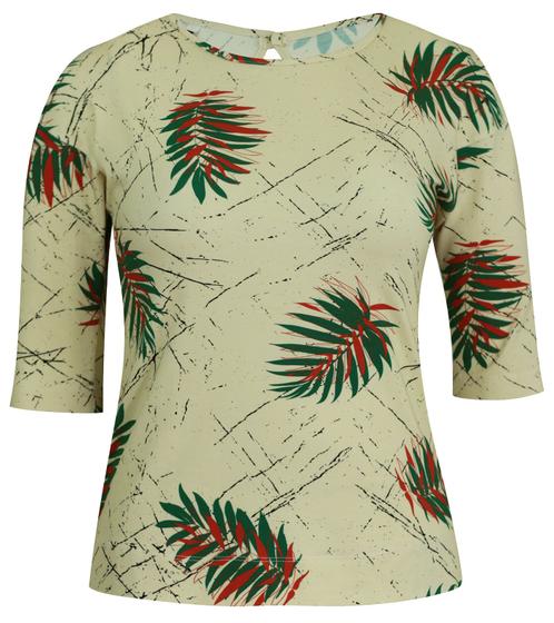 Imagem de Blusa 3/4 Pau a Pique Estampada Creme