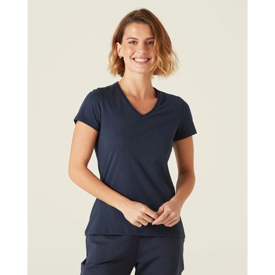 Imagem de Blusa Baby Look Feminina Gola V Basicamente Ref. 90443
