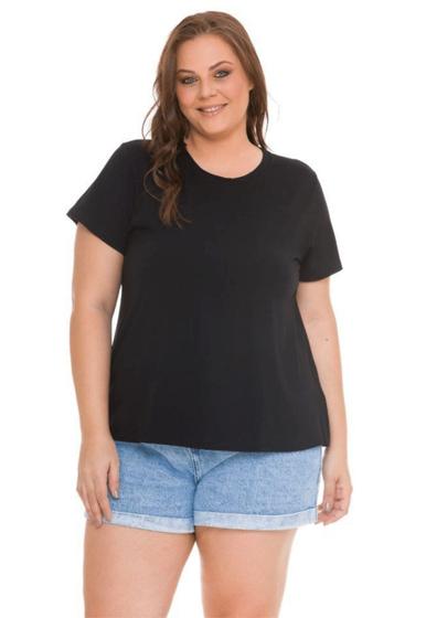 Imagem de Blusa baby look lisa plus size - tshirt