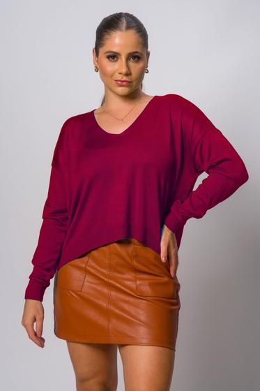 Imagem de Blusa Básica Decote V Tricot Inverno