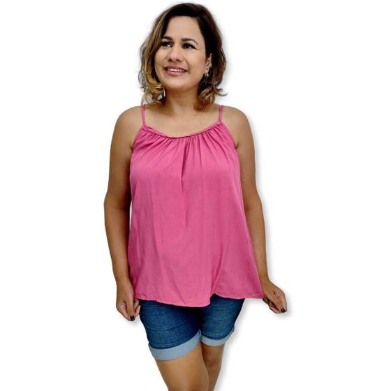 Imagem de Blusa Bata Alça Com Regulagem Viscose Estampada Gg Plus Size