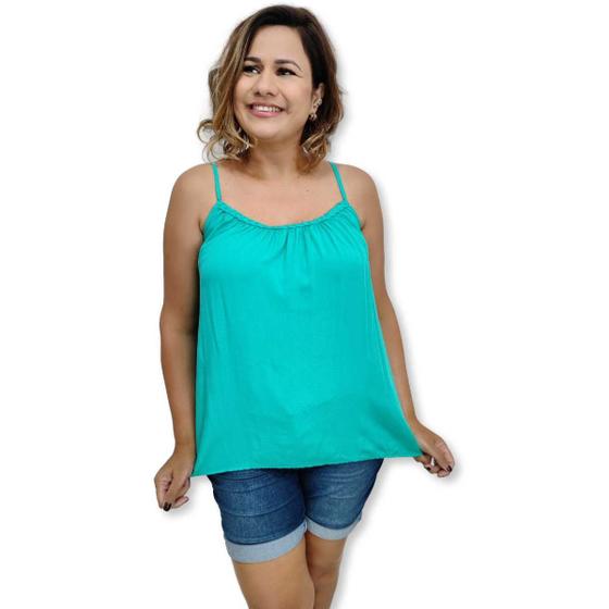 Imagem de Blusa Bata Alça Com Regulagem Viscose Estampada Gg Plus Size