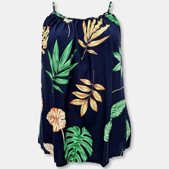 Imagem de Blusa Bata Alça Com Regulagem Viscose Estampada Gg Plus Size