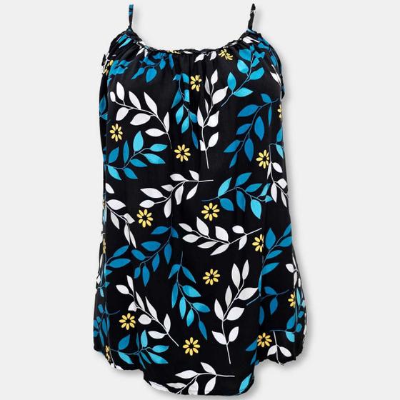 Imagem de Blusa Bata Alça Com Regulagem Viscose Estampada Gg Plus Size